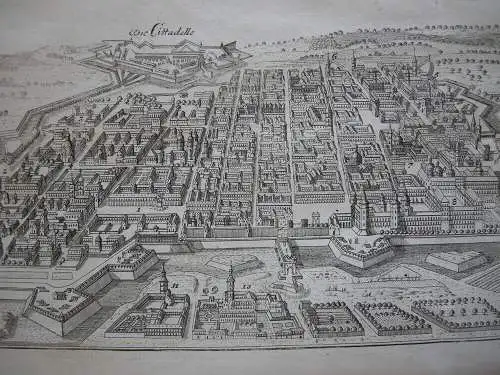 Torino Turin Piemonte Orig Kupferstich Bodenehr 1720 Italia