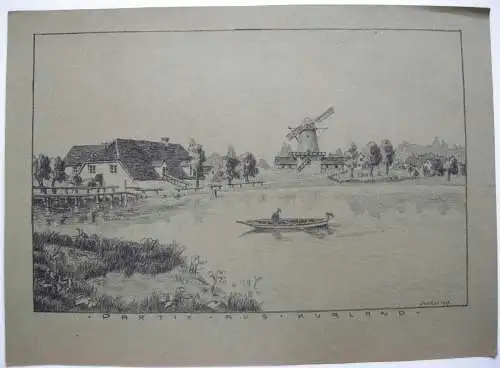 Lettland Partie aus Kurland Baltikum Orig Lithographie 1917