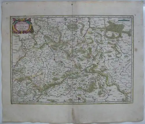 Sachsen Lausitz  altkolor Orig Kupferstichkarte Mercator Janssonius 1627  