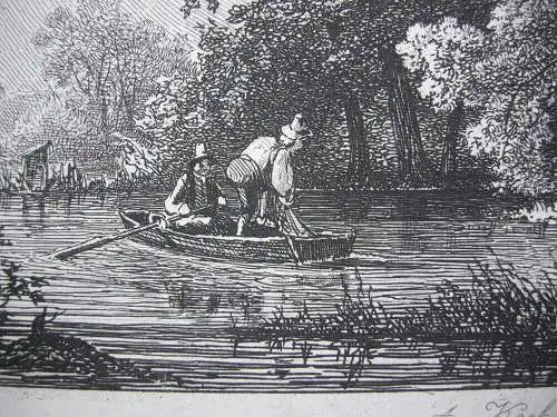 Am Kochelsee Orig Kupferstich Friedrich Würthle 1840 Oberbayern 