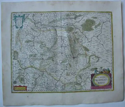 Rheinland Pfalz altkolor Orig Kupferstichkarte Mercator Janssonius 1627 