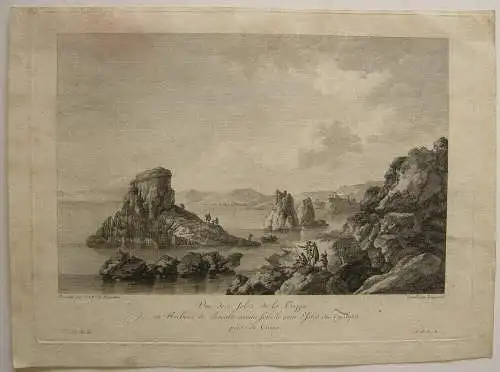 Isole dei Ciclopi Sicilia Trezza Zyklopeninseln Italia Orig Kupferstich 1780