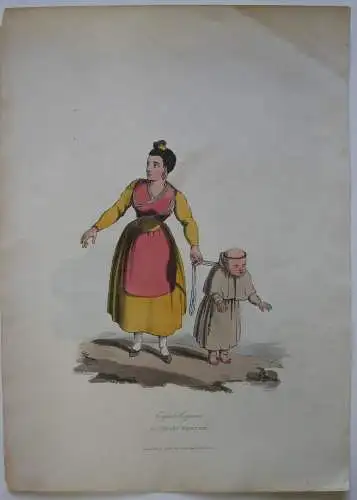 Infant Capuchin kolor Orig Lithografie Clark nach Badford 1809 Portugal