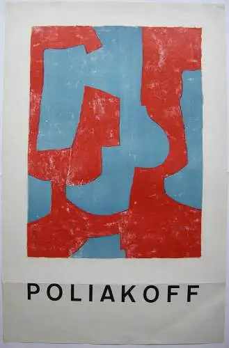 Serge Poliakoff (1900-1969) Plakat Lithografie Bleu et rouge 1970