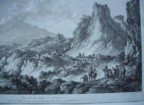 Taormina Sicilia Italia Gesamtansicht Veduta Orig Radierung Allix 1780 Italien