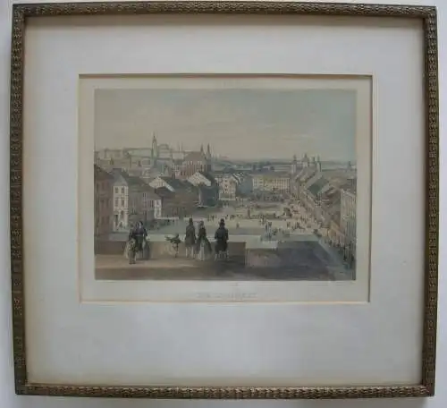 Prag Praha Tschechien Böhmen Rossmarkt Wenzelsplatz Orig Farblithographie 1845