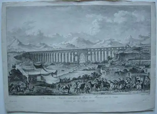 Catania Sicilia Italia Aquedukt Orig Kupferstich D´de Gendt 1790