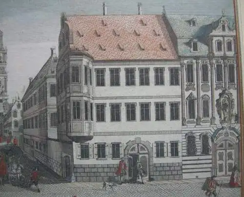 Guckkastenblatt Augsburg Dom-Platz Frauentor Kupferstich Remshart 1750 Probst