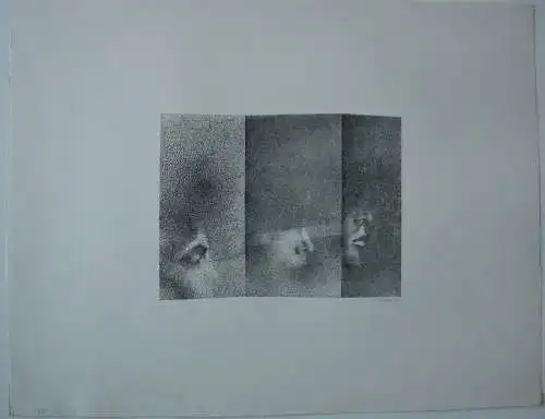 Günther Cordes (1943) Faces Orig Lithografie 1969 signiert