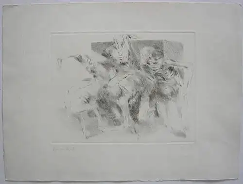 Roland Dörfler (1926-2010) Figuren III Orig Radierung 1973 signiert 