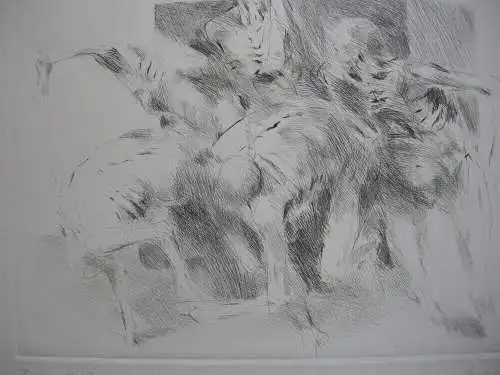 Roland Dörfler (1926-2010) Figuren III Orig Radierung 1973 signiert 