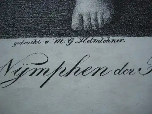 Die Nymphen der Flora Orig Lithografie J. C. Werner nach Dominichino 1825