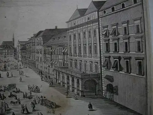 Optical View Guckkastenblatt Wien Mehlmarkt Orig Kupferstich 1780 Neuer Markt