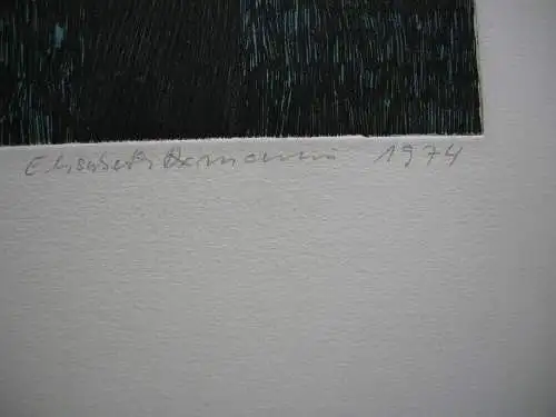 Elisabeth Axmann (1934) Wilstermarsch Orig Farbradierung 1974 signiert