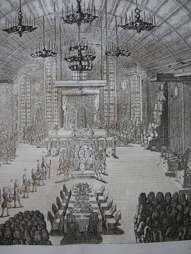 Frankfurt am Main Kaiserwahl Festbankett Römersaal Orig Kupferstich 1711 