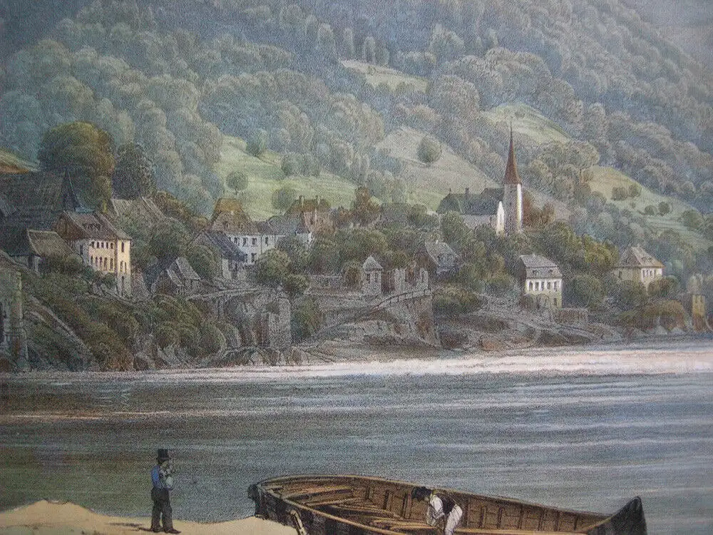 Der Wirbel Donauwirbel Donaureise Niederösterreich kol Lithografie Sandmann 1850 2