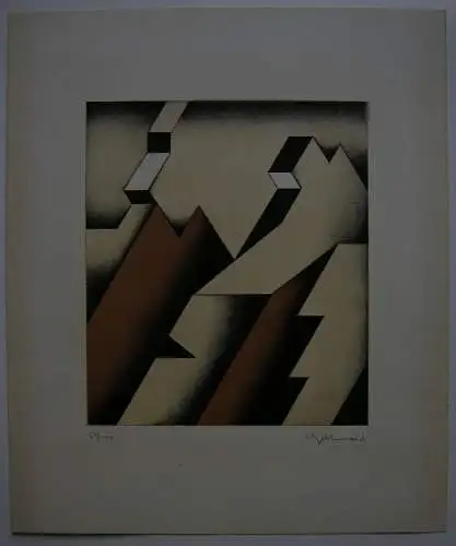 Ludwig Gebhard (1933-2007) Raum und Gegenraum Orig. Lithografie signiert 1978