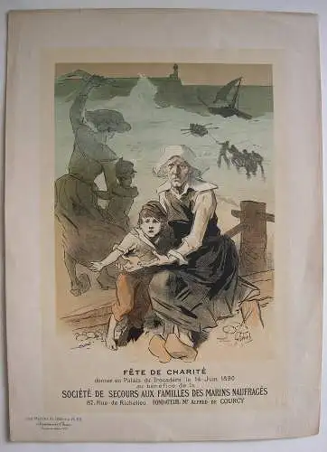 Jules Cheret (1836-1932) Fete de Charité Lithografie Maitres de l'affiche 1896