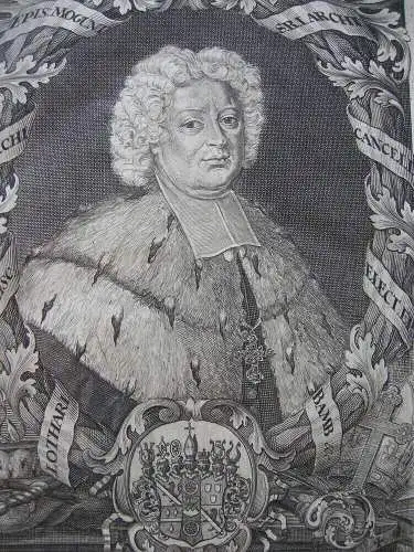 Lothar Franz von Schönborn (1655-1729) Kurfürst Orig Kupferstich Montalegre 1711