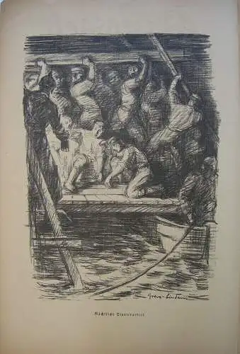 Ernst Barlach (1870-1938) An der Ostgrenze Orig Lithografie 1914 steinsigniert