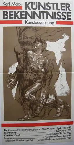 Frank Ruddigkeit Karl Marx Künstlerbekenntnisse Orig Plakat DDR 1983