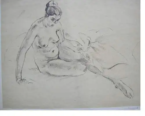 Erwin Lang (1886-1962) Weiblicher Akt Orig. Lithografie ca. 1930 signiert