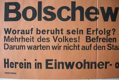 Aufruf Bolschewismus Aufruf Eintritt Einwohner- oder Reichswehr 1919 München