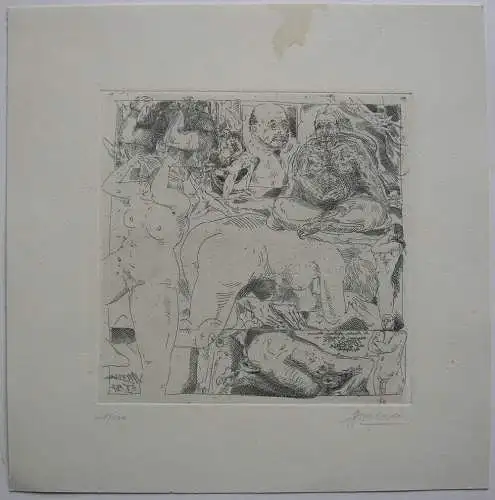 Arwed Gorella (1937-2002) Weibliche männliche Akte Orig Radierung signiert 1967 