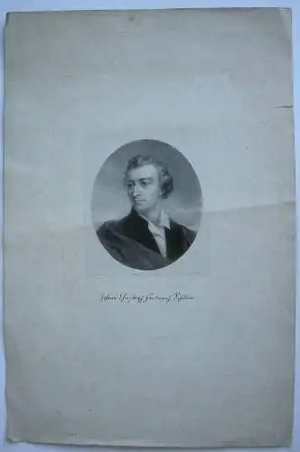 Friedrich Schiller (1759-1805) Portrait im Oval Orig Lithografie Milster 1825 