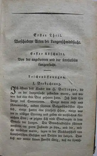 Portal Beobachtungen Behandlung Lungenschwindsucht Band 1 Hannover 1799