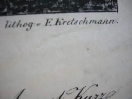 Freiberg gegen Morgen Sachsen Orig Lithografie Kretschmann Kurz 1860