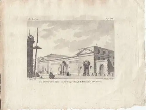 Le Couvent des Capucins de la Chaussee d'Antin Paris Orig Kupferstich 1800 