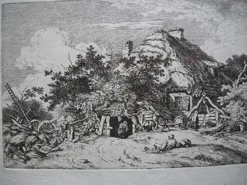 Ferdinand Kobell (1740-1799) Bauernhaus Orig Radierung 1776