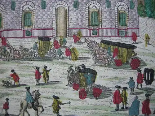 Florenz Firenze Palazzo Pitti altkolor. Kupferstich Merz nach F. B. Werner 1735