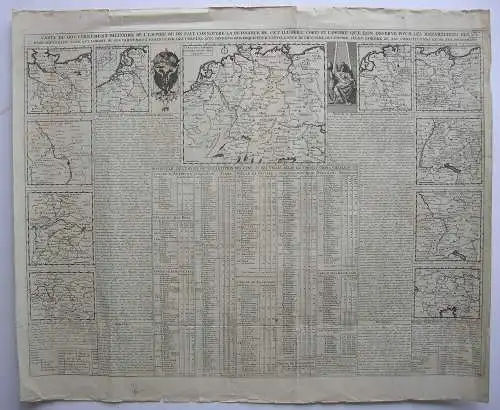 Gouvernement Militaire l'Empire Deutsches Reich Kupferstichkarte Chatelain 1720