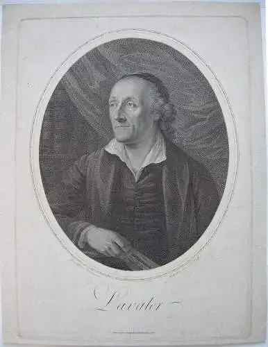 Joh C Lavater (1741-1801) Theologe Schriftsteller Punktierstich Pfeiffer 1800