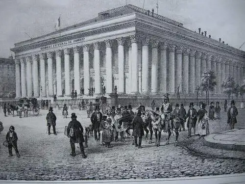 Paris Bourse et Tribunal de Commerce Orig Lithografie Benoist 1845 Vues de Paris