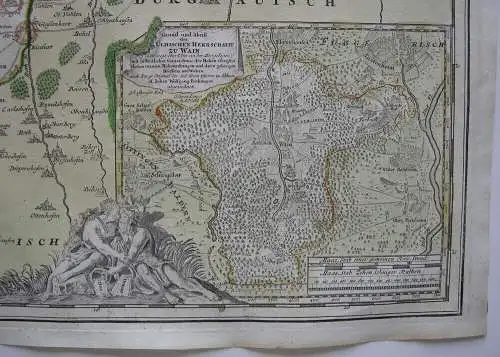 Ulm Wain Baden Württemberg altkolor Orig. Kupferstich Homann 1720