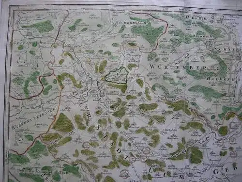 Ulm Wain Baden Württemberg altkolor Orig. Kupferstich Homann 1720