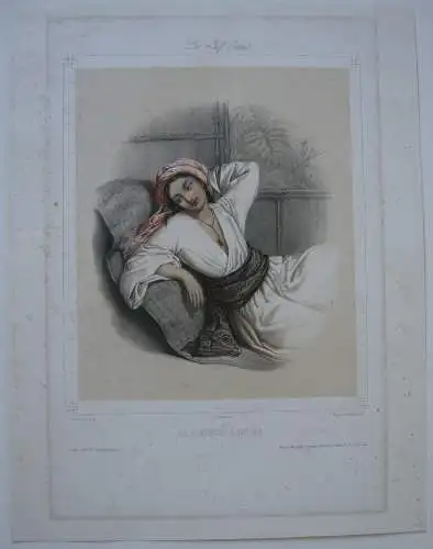 Le Prince Djalma Orig Lithografie Tonplatte Regnier nach Heloise Leloir 1844