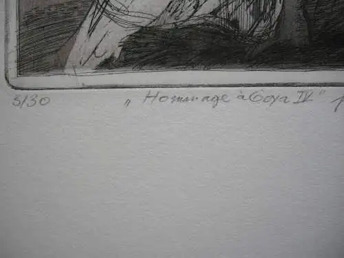 Helmut Hellmessen (1924) Hommage a Goya IV Orig Radierung 1981 signiert 3/30