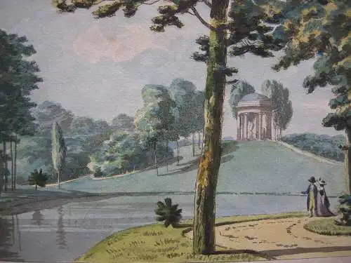 Hermanus Numan (1744-1820) Berkenrode Gartenlandschaft Orig Aquatinta 1797