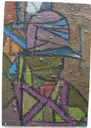 Jean Besnard (? - 1980) Dame mit Hut Öl auf Platte um 1960 nicht signiert 