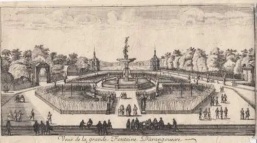 Louis Meunier (XVII) Gran Fontana Parque Aranjuez Espana Orig Kupferstich 1670  