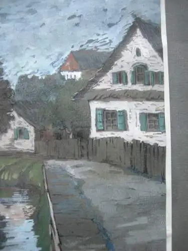 Rudof Sokol (1887-1974)  Dachau Am Kanal Orig Pastell signiert 1998 gerahmt