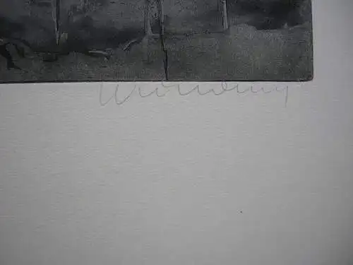 Rudolf Weissauer (1924-1989) Landschaft Orig Aquatinta signiert 1980 