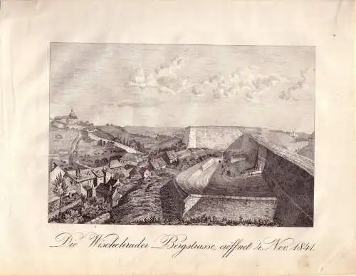 Visegrad Bergstrasse Bosnien-Herzegowina Rep Srpska Orig Kupferstich 1850