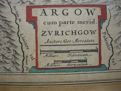 Schweiz Aargau Vierwaldstätter Luzerner See Kupferstichkarte Mercator 1633