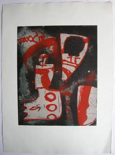Gregor Hiltner (1950) Abstrakte Komposition Orig Farbradierung signiert III/VI