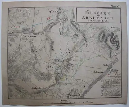 Struga Polen Polski Slask Schlesien Gefecht Adelsbach 1762 Orig Kupferstich 1800